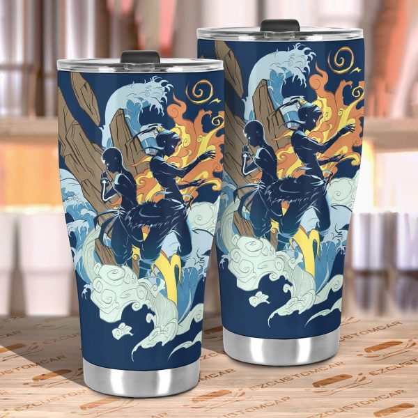 aang and katara tumbler cup custom avatar the last airbender anime car accessories hbho7