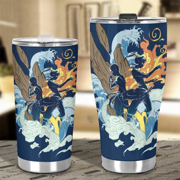 aang and katara tumbler cup custom avatar the last airbender anime car accessories v1h0a