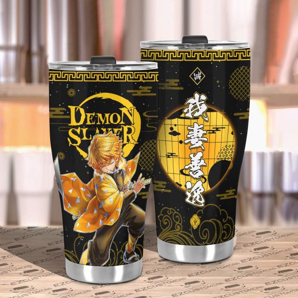 agatsuma zenitsu travel mug ideal tumbler for your demon slayer collections 64bgz