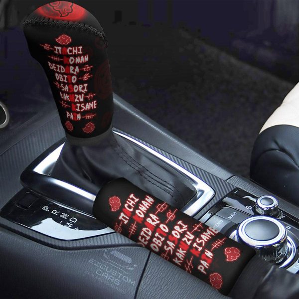 Akatsuki Members Shift Knobs Car Covers Set Custom Naruto Shippuden Anime Car Accessories