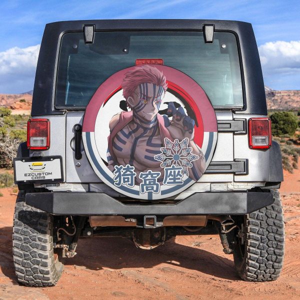 Akaza Spare Tire Cover Custom Demon Slayer Anime Car Accessories