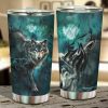 Alert Wolf Car Tumbler Cup Custom Animal Car Accessories