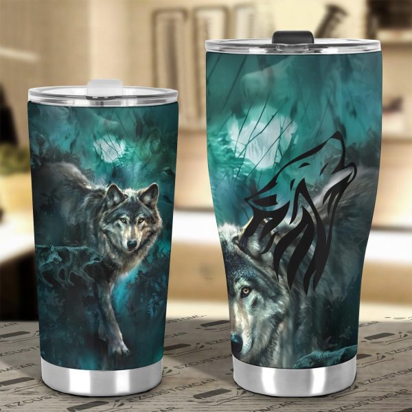 alert wolf car tumbler cup custom animal car accessories lkh33