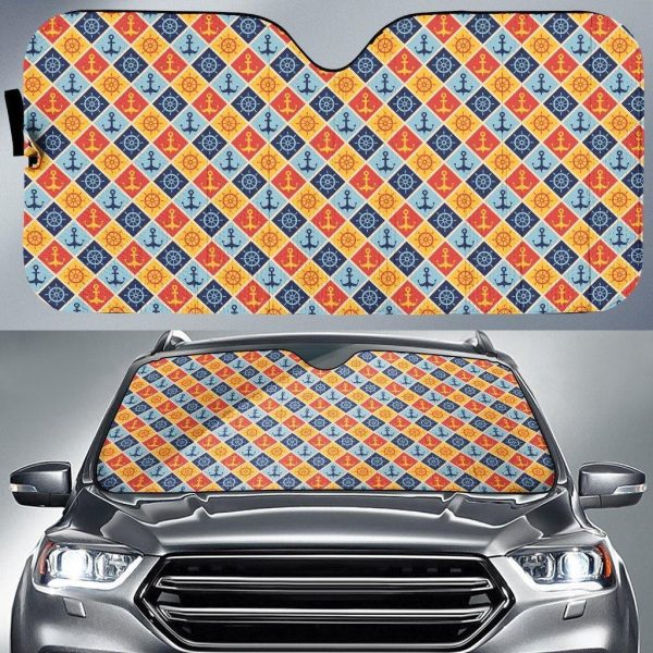 Anchor Pattern Custom Print Car Sun Shade