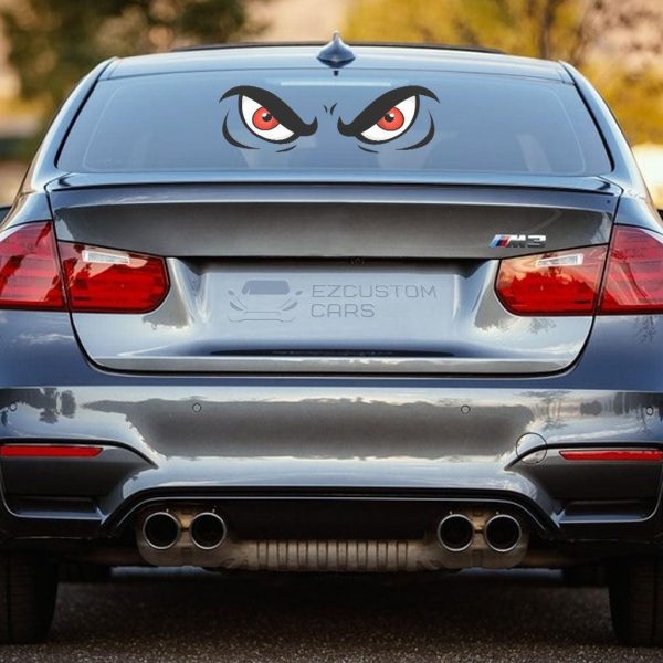 Angry Cartoon Eyes Car Sticker Custom Car Accessories