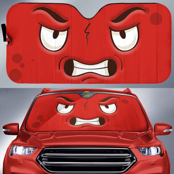 angry cartoon eyes car sun shade custom car accessories cu7ox