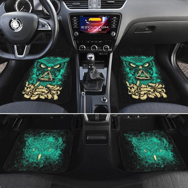 angry owl car floor mats custom owl car accessories kdhzr