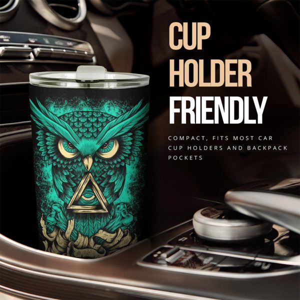 angry owl car tumbler cup custom owl car accessories o5i9m