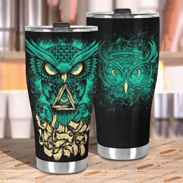 angry owl car tumbler cup custom owl car accessories vwlpf