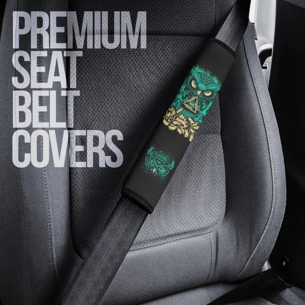 angry owl seat belt covers custom owl car accessories s1og2