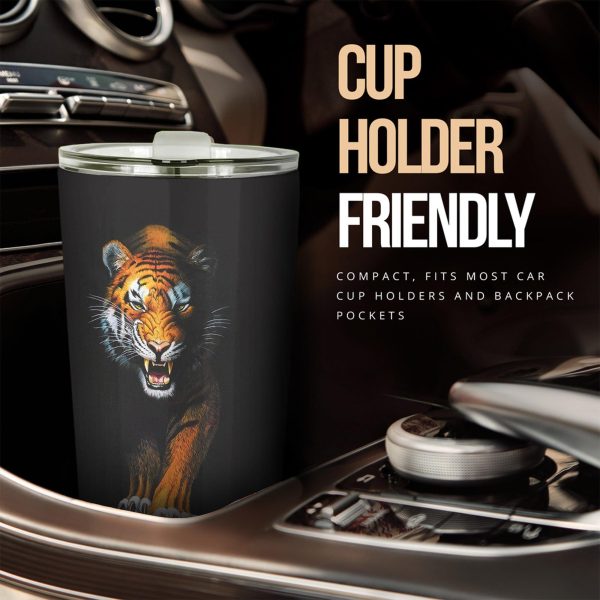 angry tiger car tumbler cup custom tiger car accessories oeo9z
