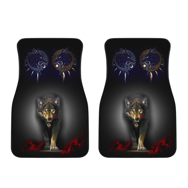 angry wolf car floor mats custom animal car accessories terle