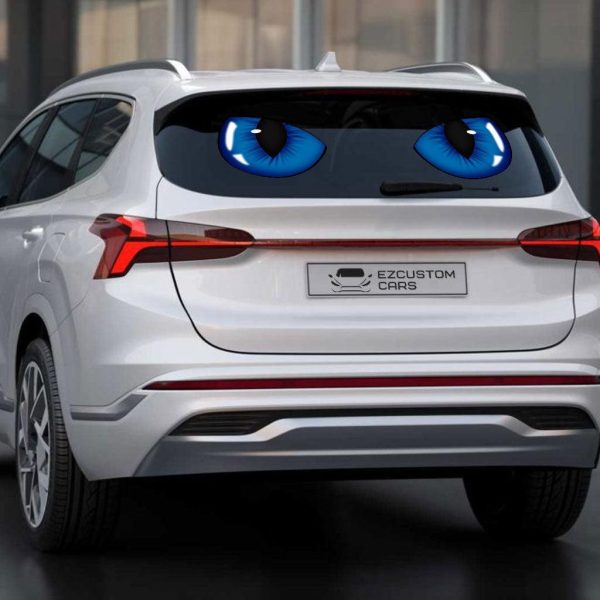 animal car accessories blue cat eyes custom car sticker l7zae