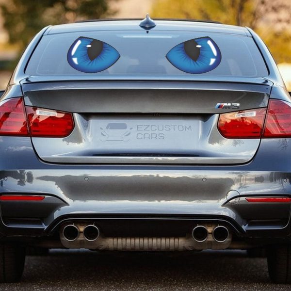 animal car accessories blue cat eyes custom car sticker sl0vs