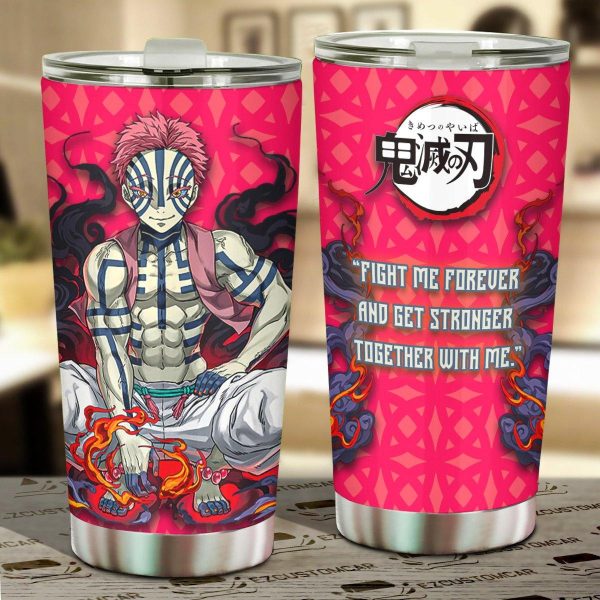 Anime Tumbler Mug Demon Slayer Cups Rengoku and Akaza Car Accessories