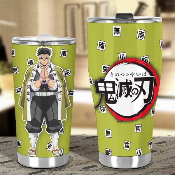 anime tumbler mug demon slayer cups gyomei himejima car accessories upfcp