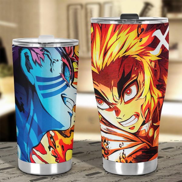 anime tumbler mug demon slayer cups rengoku and akaza car accessories 8w4cb
