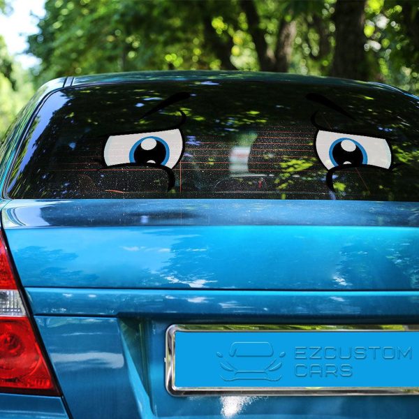 anxious face cartoon eyes car sticker iyeie