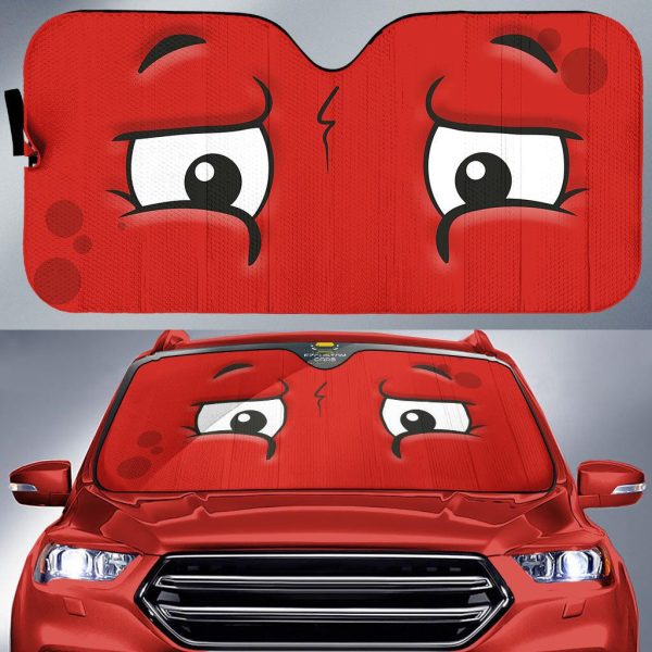 anxious face cartoon eyes car windshield sun shade ibop6