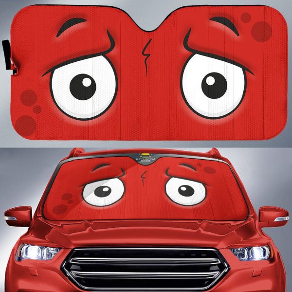 apprehensive face custom cartoon eyes car windshield sun shade eygdk