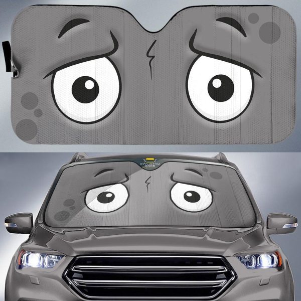 apprehensive face custom cartoon eyes car windshield sun shade ll58j