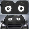 Apprehensive Face Custom Cartoon Eyes Car Windshield Sun Shade