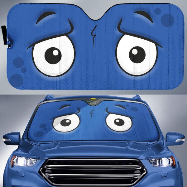 apprehensive face custom cartoon eyes car windshield sun shade zg6er