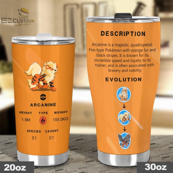 arcanine travel mug gift idea for pokemon fans ajefn
