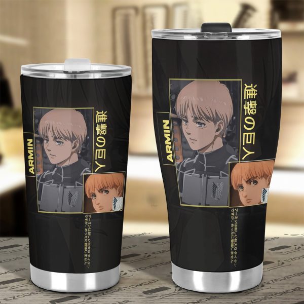 armin arlert car tumbler cup attack on titan qjtm9
