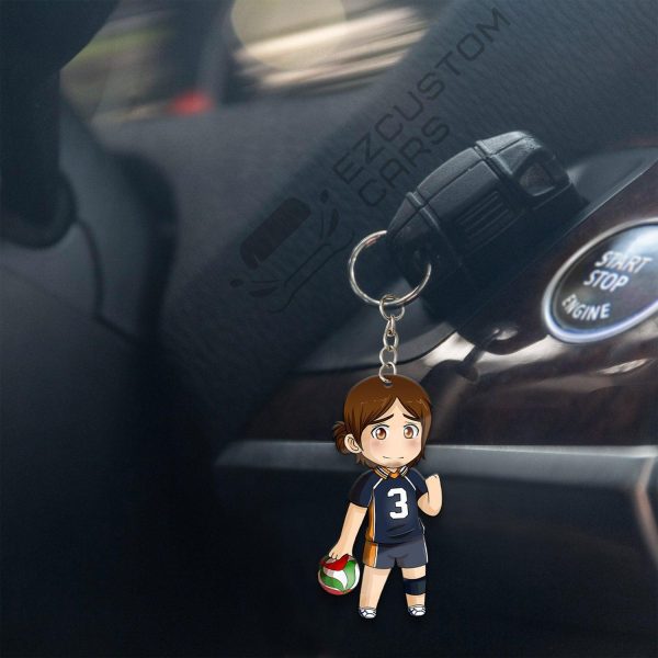 asahi azumane keychains custom karasuno high haikyuu car accessories esr12