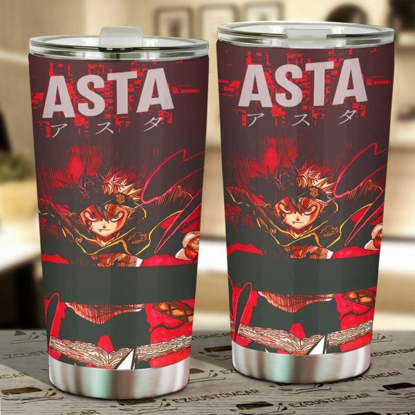 Asta Car Tumbler Cup Custom Black Clover Anime Car Accessories
