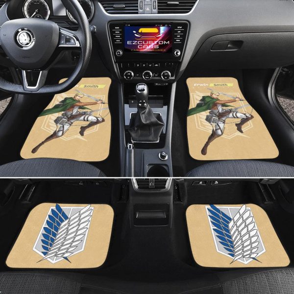 attack on titan car floor mats erwin smith aot z81dr