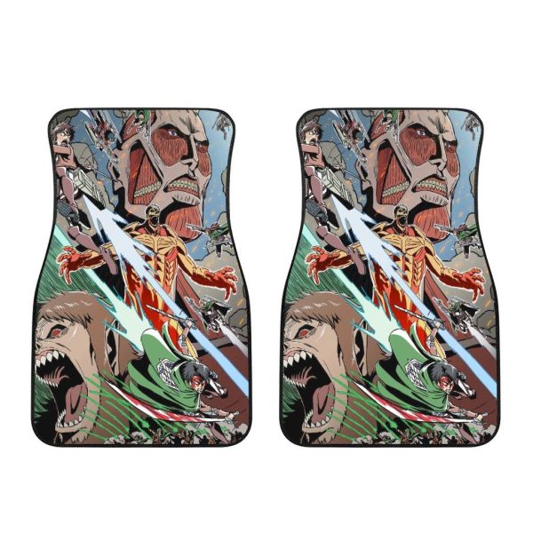 attack on titan car floor mats fan gift hru2e