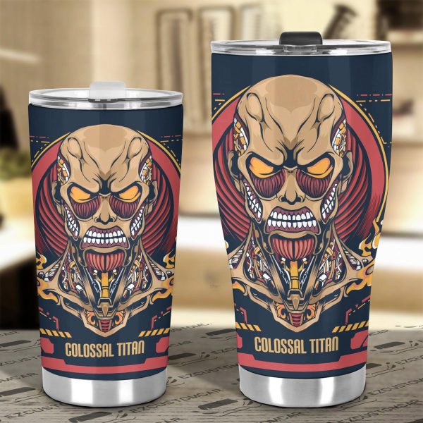 attack on titan car tumbler cup colossal titan 0wnol
