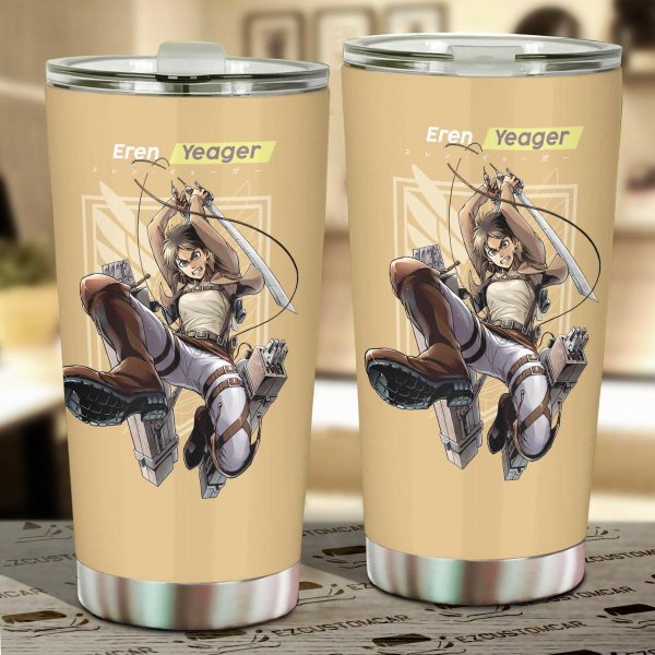 Attack on Titan Car Tumbler Cup Eren Yeager And Mikasa Love
