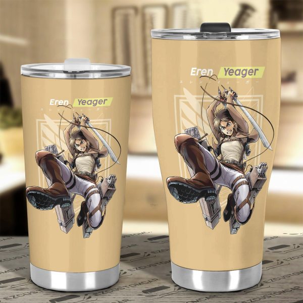 attack on titan car tumbler cup eren yeager aot jtfuy