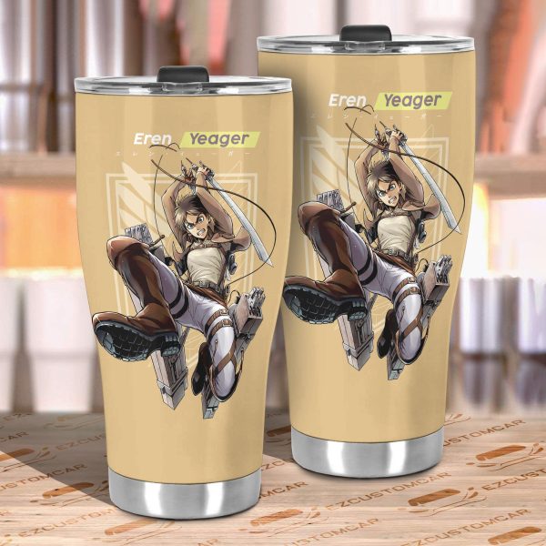 attack on titan car tumbler cup eren yeager aot ursad