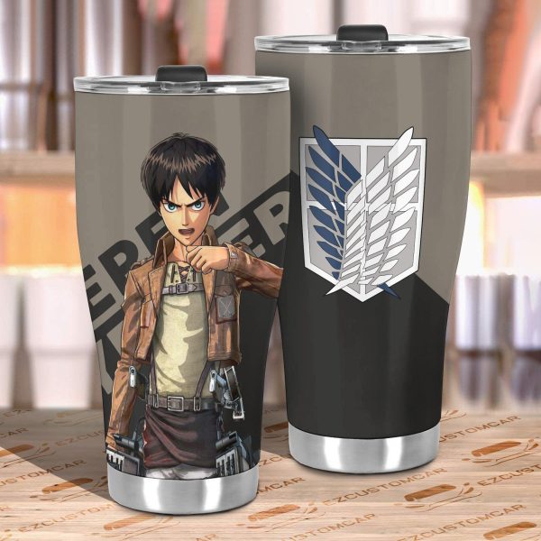 attack on titan car tumbler cup eren yeager elrke