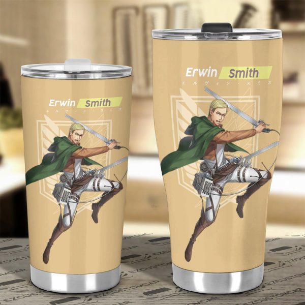 attack on titan car tumbler cup erwin smith aot q5hfm