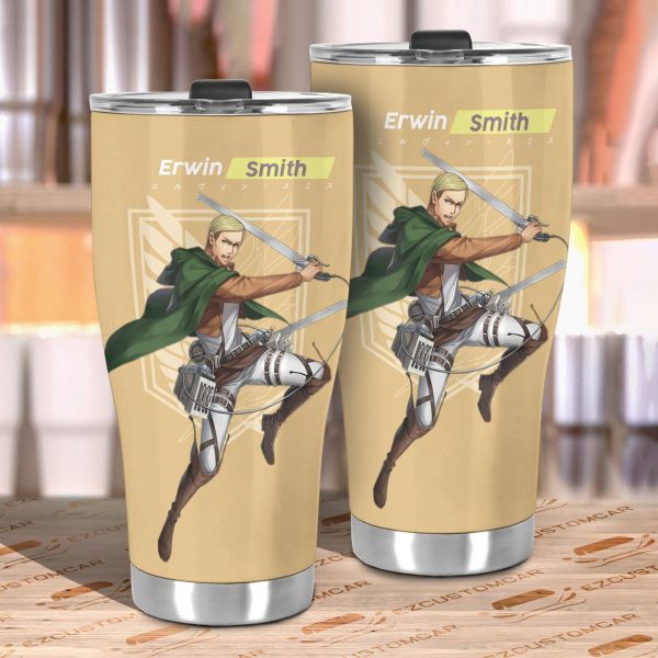 attack on titan car tumbler cup erwin smith aot vwxtn