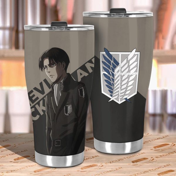 attack on titan car tumbler cup levi ackerman z5sm2