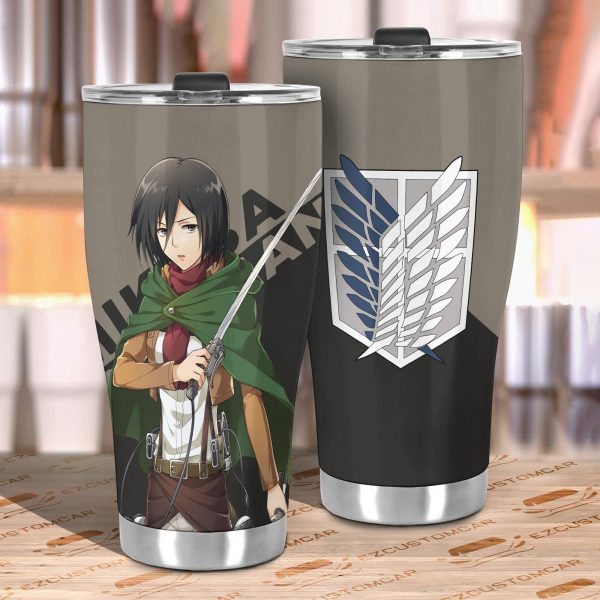 attack on titan car tumbler cup mikasa ackerman qv2gr
