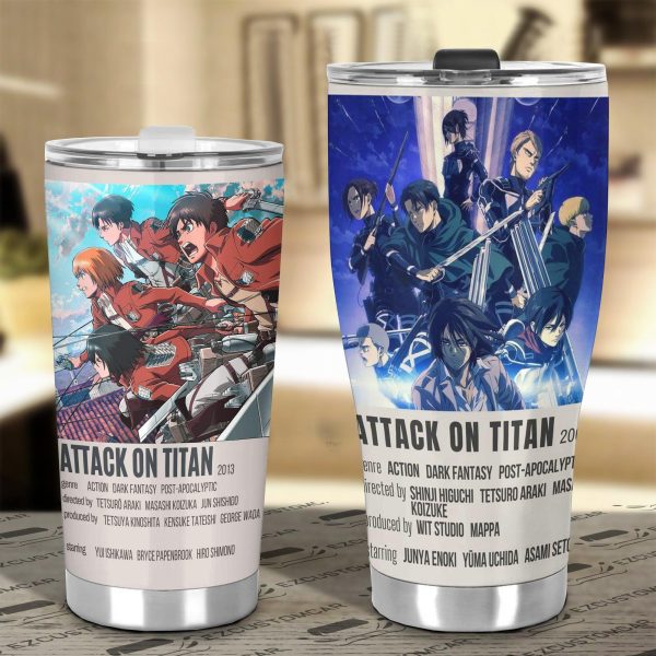 attack on titan car tumbler cup poster fan art x8iap