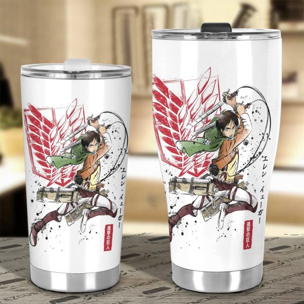 attack on titan eren yeager car tumbler cup soldier hqyst
