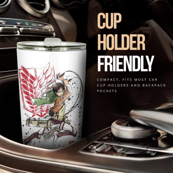 attack on titan eren yeager car tumbler cup soldier znlyt