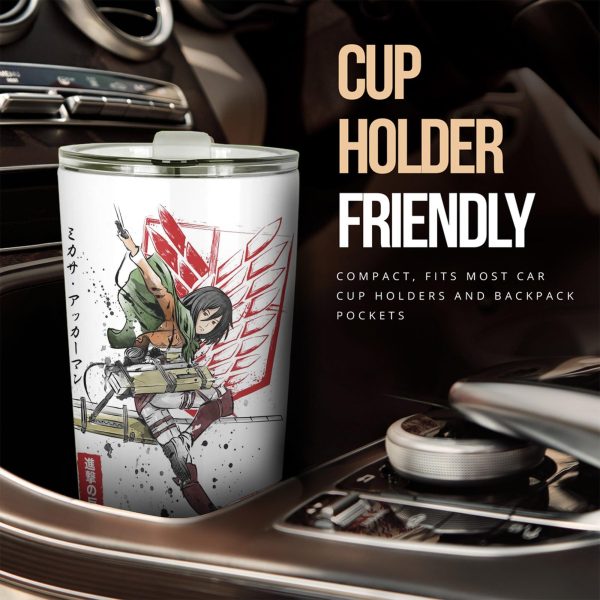 attack on titan mikasa ackerman car tumbler cup soldier wnm7p