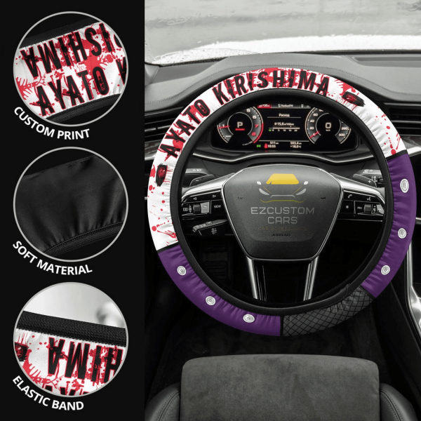 ayato kirishima anime steering wheel cover custom tokyo ghoul anime car accessories op4gu