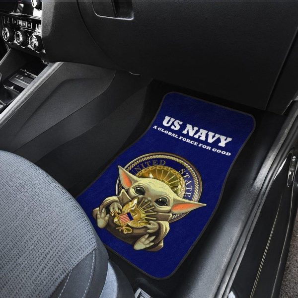 baby yoda usn car floor mats us navy yigka