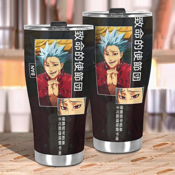 ban custom seven deadly sins anime car tumbler cup car accessories ruy8x