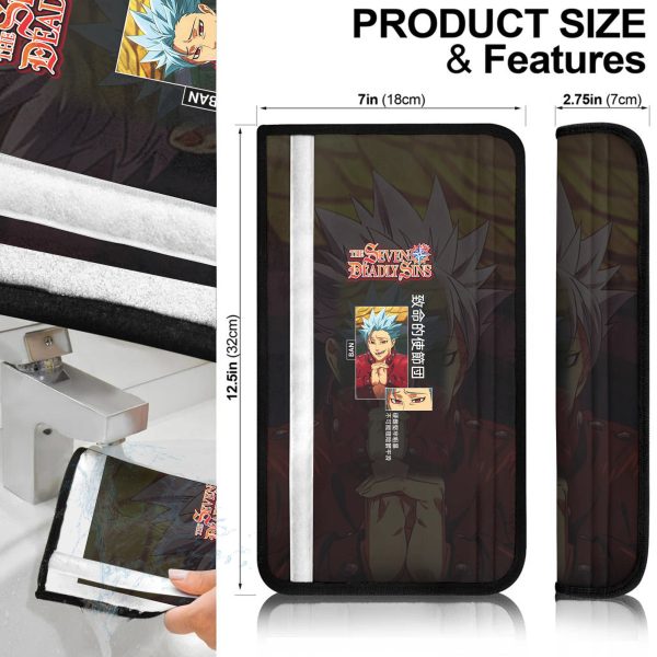 ban seat belt covers custom seven deadly sins anime car accessories eica9